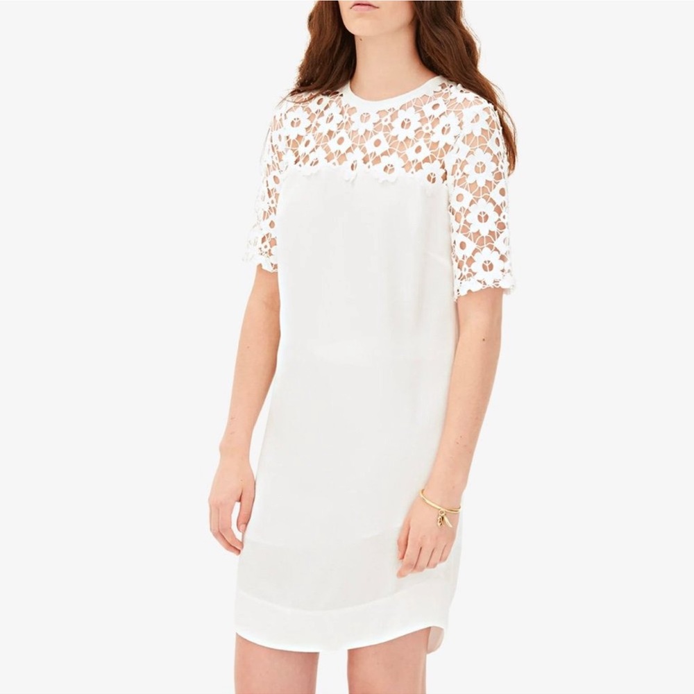 Sandro Paris White Lace Mini Dress